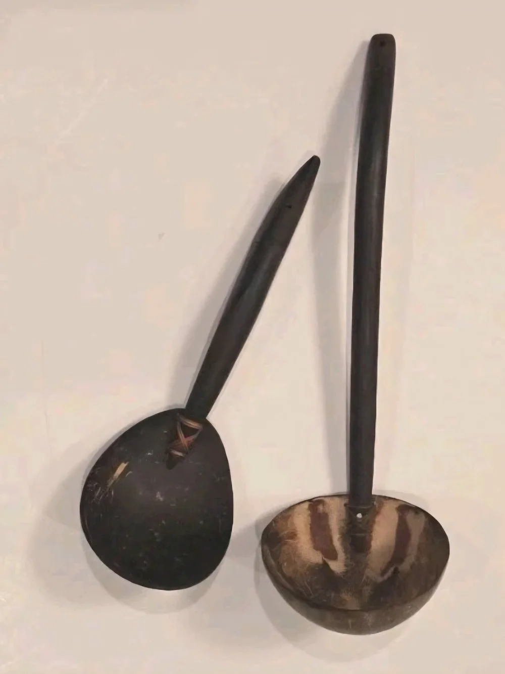 Coconut Serving Spoons Rustic Primitive Set Of Two